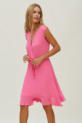 CROSSED CHIFFON DRESS